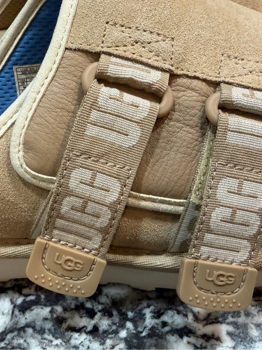 Uggs Men’s Golden Coast Strap Slide Tan Suede Size Us 10 EUC